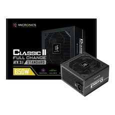 마이크로닉스 Classic II 풀체인지 650W 80PLUS 스탠다드 ATX3.1 PC 컴퓨터 파워 서플라이 이크로닉스 Classic II 풀체인지 650W 80PLUS 스탠다드 ATX3.1 PC 컴퓨터 파워 서플라이