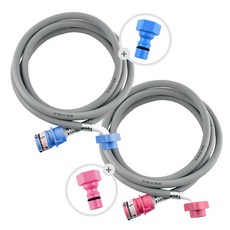 철물마켓 국산 세탁기호스 3M 냉수+3M 온수 원터치 급수호스, 1개 1세트, 3M 냉수+3M 온수