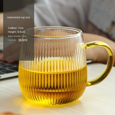양각 일본 머그컵 내열성 가정용 망치 유리 세트 세로 줄무늬 꽃 차 우유 컵 커피 머그잔, 수직 곡물 컵, 1개