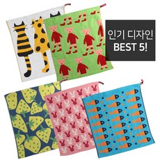 소확행몰 shmily 캐릭터 순면 키친타올 면행주 주방수건, 1세트, 5개 구성