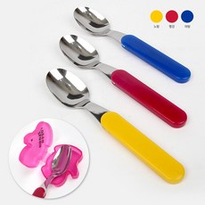 코끼리 케이스 위생적인 스텐 휴대용 어린이 스푼, 1세트, 스푼+케이스, 파랑