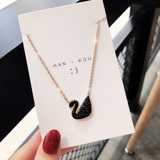 가이아글로벌 쇄골목걸이 티타늄 블랙 백조 여성 트렌드 그물 레드 보이핏 볼륨 디자인 냉담 무드 고궬 심플