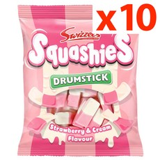 [영국발송]10개 스위즐스 드럼스틱 스쿼시 딸기&크림 맛 Swizzels Strawberry & Cream, 10개, 120g