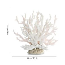 어항 식물 아쿠아스케이프 인공 산호 송진 가짜 탱크 암초 장식, 1개, 6.WHITE