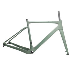 자전거 t1000 탄소 자갈 프레임 700c 45c 프레임 bb386 디스크 브레이크 자갈 프레임 세트 도로 프레임 사이클로 크로스, 녹색 매트, 49cm(엑스), 녹색 매트
