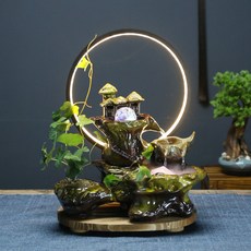 BUZZLE 라운드 조명 워터볼 안개 세라믹 인테리어 분수대3종, 1번