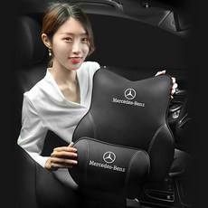 벤츠 AMG 목쿠션 헤드레스트 목베개 허리쿠션 허리받침 차량용 운전석, 모카브라운