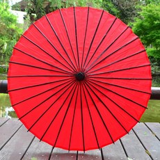레트로 골동품 오일 종이 우산 일본식 중국 전통 수공예 우산 일본 레스토랑 전골 레스토랑 장식 우산, 직경 84Cm 레드 빈, 1개