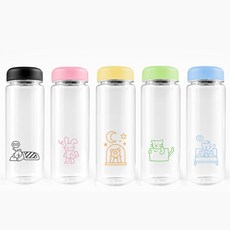다온 일러스트 에코젠보틀 500ml 5개 무배 국내산제작 텀블러 친환경 트라이탄, 그린 캣(에)5개