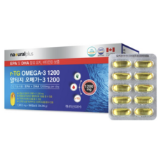 (한정)내츄럴플러스 알티지 오메가3 1200 1301mg x 180캡슐 혈행건강, 동의, 1개, 180정