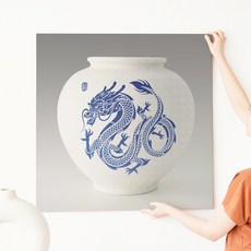 풍수 복들어오는 다복 달항아리 그림 사진 액자 휴식을담다 13종, 13.달항아리_청룡B