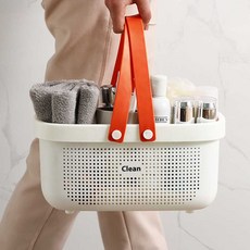 인터스토어 목욕바구니 욕실바구니 물빠짐 샤워 수영 수영장 헬스장 목욕탕 사우나 가방 바구니 바스켓 소품바구니, 목욕 바구니 소형 그린
