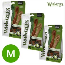  윔지스 밸류백 칫솔 360g 12p (M) x 3 강아지 덴탈껌 