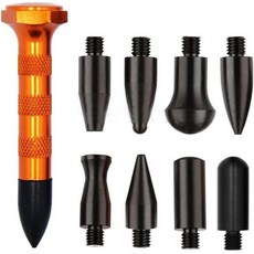 스코노시우토 GS DIY 페인트 없는 덴트 수리 키트 금속 탭 다운 펜 9 헤드 팁 덴트 제거 도구, 1개