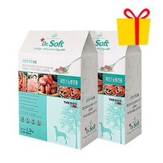 닥터소프트 말랑한 소프트 치킨 사료, 2개, 1.2kg, 노령견+콜라겐 덴탈스틱 8p - 닥터소프트사료