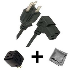 6FT Right Angled AC Power Cord for LG 55LH40 TV + 3 Outlet A/14451774