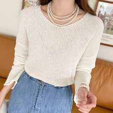 여성여름긴팔니트