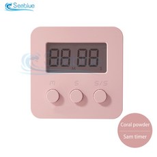 스톱워치 타이머 미니 주방 LCD 디지털 요리 알람 시계 수면 샤워 연구 카운트 가제트 도구, 1개, 없음