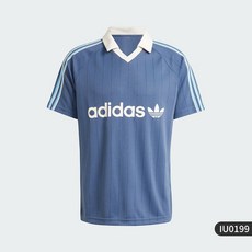 아디다스 오리지널 스트라이프 축구 저지 카라 반팔 티 IU0199