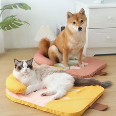 유앤펫 강아지 고양이 아이스크림 쿨방석(쿨매트), 옐로우, 1개