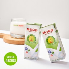 부산우유 멸균우유 흰우유, 200ml, 48개