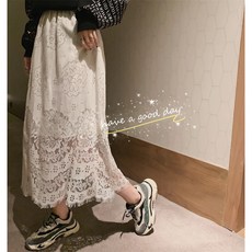 펀칭레이스스커트
