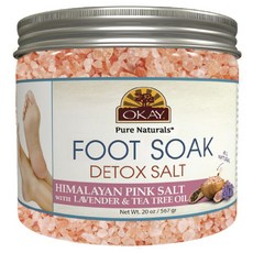 Okay Pure Naturals 풋 소크 히말라얀 핑크 솔트 라벤더 & 티 트리 오일, 1개, 1개