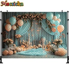 웨딩 사진 배경 풍선 커튼 장식 신부 초상화 스튜디오 소품 배너, 1개, 131) Ploy-300x200cm - 3