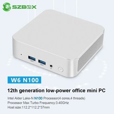 SZBOX 미니 데스크탑 컴퓨터 윈도우 11 프로 쿼드 디스플레이 휴대용 PC W6 N100 DDR4 8GB 16GB NVME SSD WiFi 6 BT5.2, 3.NO RAM NO SSD NO OS - UK