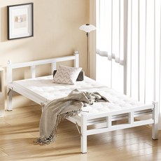 싱글침대 침대 접이식 침대 1인용침대 접이식침대 1인용싱글침대매트리스포함, 흰색