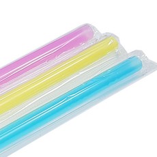 테이크아웃 개별포장 버블티 빨대 파스텔 12x210mm, 200개, 1봉