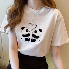 푸바오 굿즈 티셔츠 에버랜드 아기판다 FUBAO 인형 팬더 단체티셔츠 여름 반팔