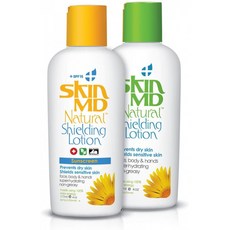 스킨 MD 바디 & 핸드 4x & 4oz + SPF 15 Bundle - 습진 및 건선 치료에 도움이되는 천연 실드 로션! 피부, 1