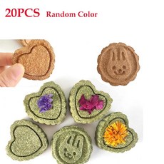 햄스터 토끼 천연 잔디 케이크 씹기 작은 애완 동물 그라인딩 기, 3.20PCS RANDOM CO.., 1개