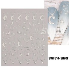 스파이더 라인 네일 스티커 금속 실버 화이트 불규칙 그래피티, 21.SWT014 Silver