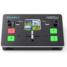 Feelworld Live PRO L1 멀티포맷 비디오 믹서 스위처 2인치 LCD 디스플레이 4X HDMI 입력 USB3.0 라이브 스트리밍/카메라 프로, 단일옵션