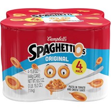 SpaghettiOs 오리지널 파스타 통조림 450ml(15.5온스) 캔 (4팩), SpaghettiOs 오리지널 파스타 통조림, 450m, 1.8kg, 4개