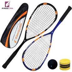 인박카 2 pcs fangcan 어둠 7 스쿼시 라켓 100 탄소 t700 초경량 스쿼시 라켓 문자열 및 커버, Two DK7 Blue