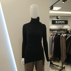블루페페 사선 언발 컷 골지 터틀넥 P194KSK708