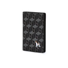 24SS [스테디셀러]블랙 로고패턴 가죽 카드지갑 WUHO4E902BK
