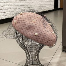 망사진주베레모