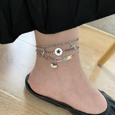 은발찌 남자 여자 실버 순은 저녁 복고를 위한 헌 십자가 발찌 여순은 심플 무심한 힙합발찌 소중망 홍조