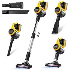 DeWALT 20v18v 배터리용 무선 진공 청소기 250W 업그레이드 브러시리스 모터 2 모드 강력 흡입 기능이 있는 6 in 1 경량 하드우드 바닥 애완동물 털용 20Kpa, 150w