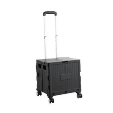 접이식 유틸리티 카트 접이식 휴대용 롤링 상자 뚜껑 바퀴가 있는 헤비 듀티 커버 수하물 트롤리 쇼핑 사무실 야외용