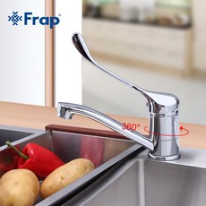 Frap 주방 수도꼭지 냉온수 믹서 크롬 마감 작업 약용 탭 슈퍼 롱 싱글 핸들 F4554 2 & f4954|kitchen faucet|chrome finishedwater m, 1개