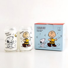 史努比圖案玻璃杯, 混色, 2個