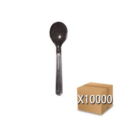 코디마트 일회용 이유식 요거트 아이스크림 미니스푼 9cm 검정 벌크포장 10000개, 1개