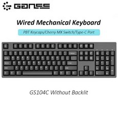 기존 GANSS GS87-C GS108-C 유선 체리 MX 스위치 PBT 키 캡이 있는 기계식 게임용 키보드 게이머 Type-C USB 포트, 체리 MX 블루, GS104C-블랙 - gs108mx