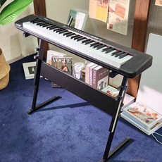 디지털 전자 피아노 연습용 교육용 61건반 전용스탠드 포함, 블랙(RP-61)+전용스탠드+헤드폰+의자