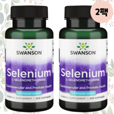 스완슨 셀레늄 100mcg 셀레노메티오닌 유기셀레늄 SeLECT 200캡슐 2팩, 2개, 200정
